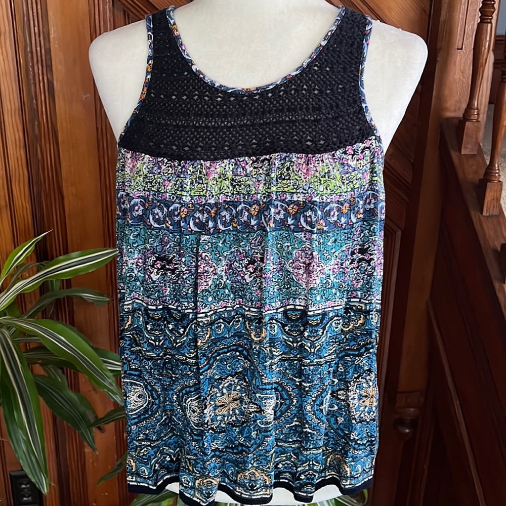 Sleeveless Boho Top Sz PM